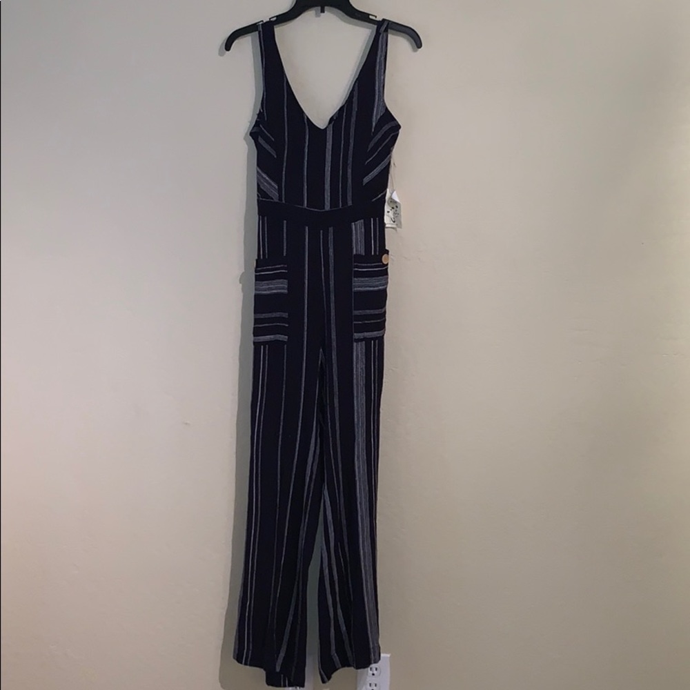 Black stripped jumpsuit